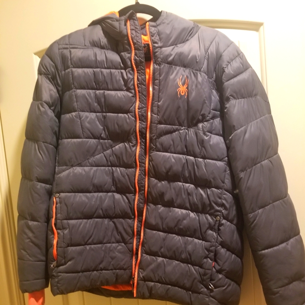 Kids Spider Puffer coat with hood